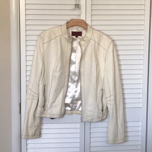 Nicola Berti cream leather jacket